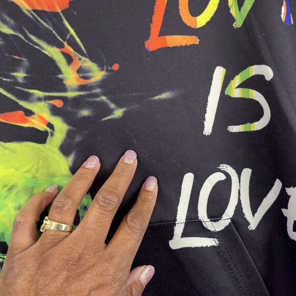 Tie-dye Love is Love Hoodie Men's Small Colorful Smoke San Francisco Pride Faith - Picture 3 of 9